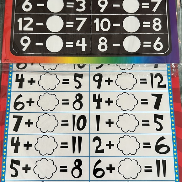 2 Packs of Laminated Dry Erase Math Sheet - Picture 2 of 2